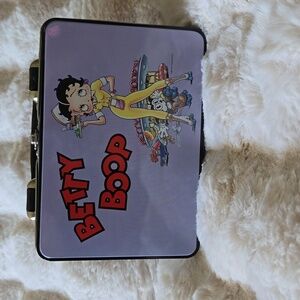 Vintage Collectible Betty Boop Tin w/ handle & mirror